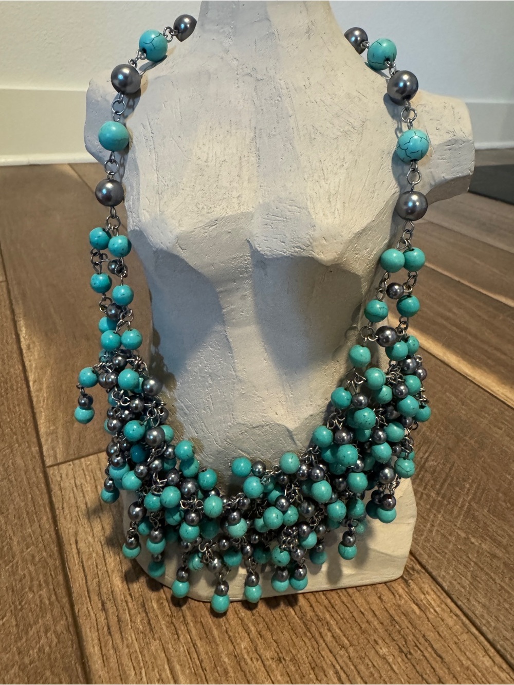 Free People Turquoise Bead Cluster Statement Necklace - Women Jewelry